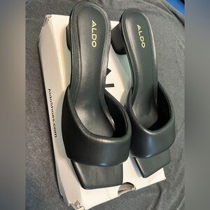 Aldo Women's Simalia Black Padded Strap Block Heel Sandals